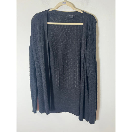 Mel & Lisa Black Metallic Cardigan Sz XL