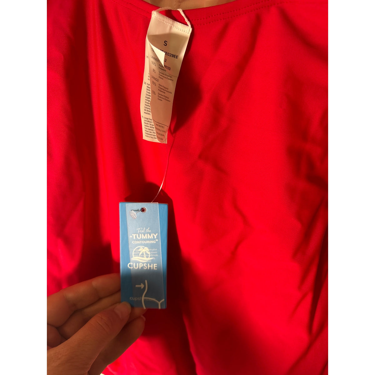 NWT Cupshe Red One Piece Bathing Suit Sz S