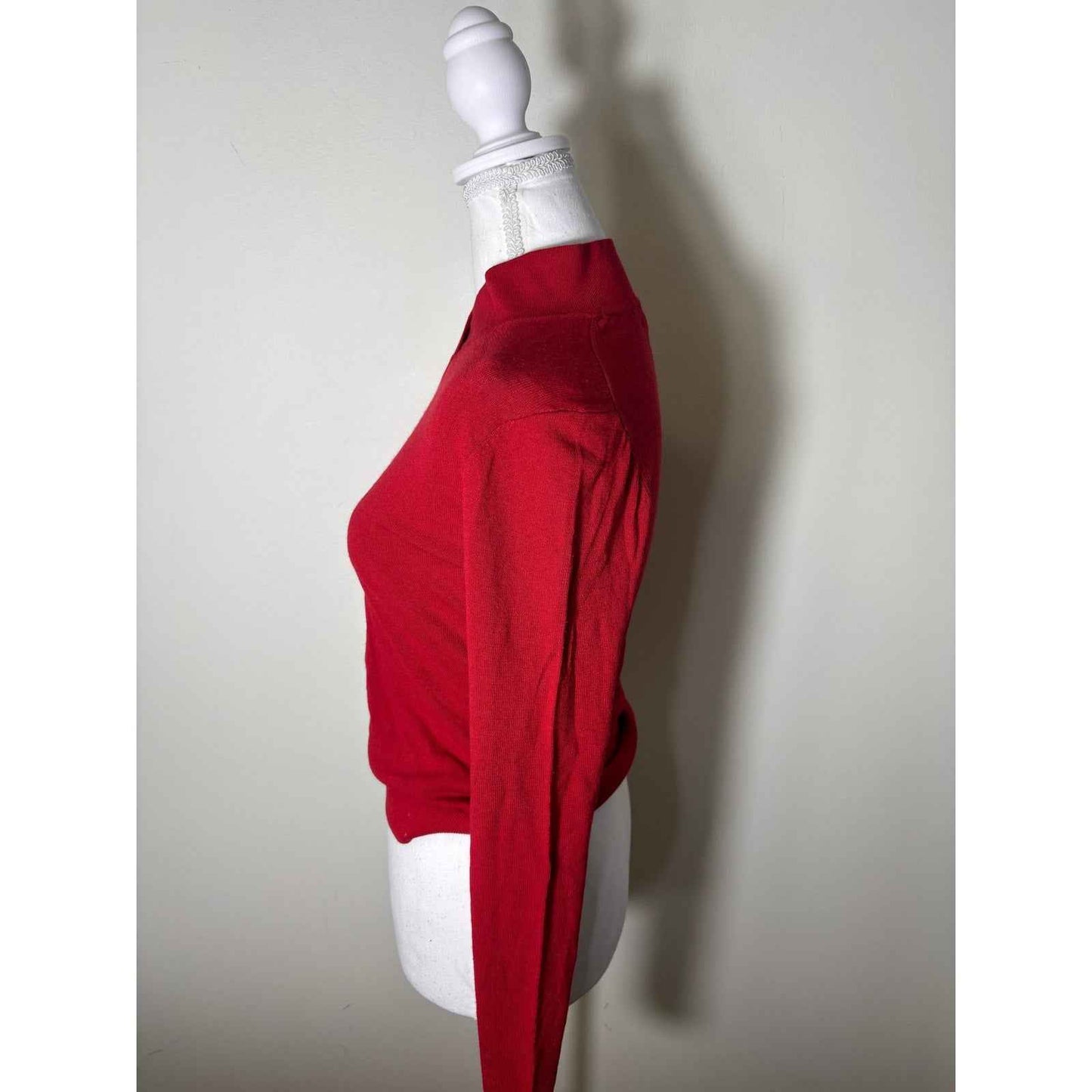 Pearl By Lela Rose Red High Neck Sweater Sz S