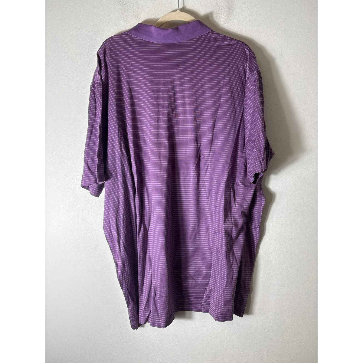 Mens Peter Millar Purple Stripe Short Sleeve Polo Style Shirt Sz XXL