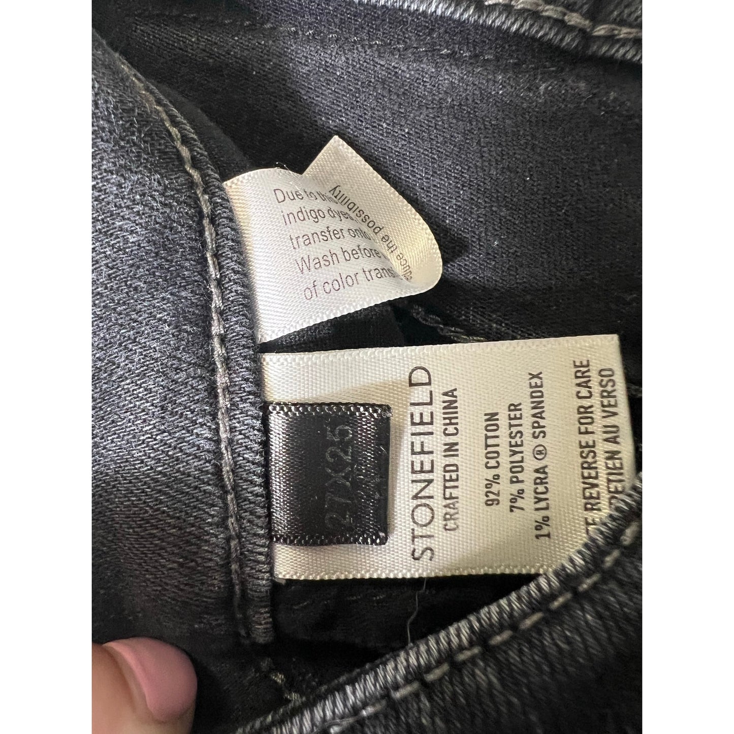 Stonefield Conrad Ankle High Rise Black Denim Sz 27x25