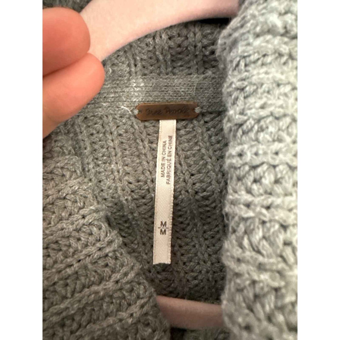 Free People Gray Long Sleeve Knee Length Knit Rollneck Sweater Dress Sz M