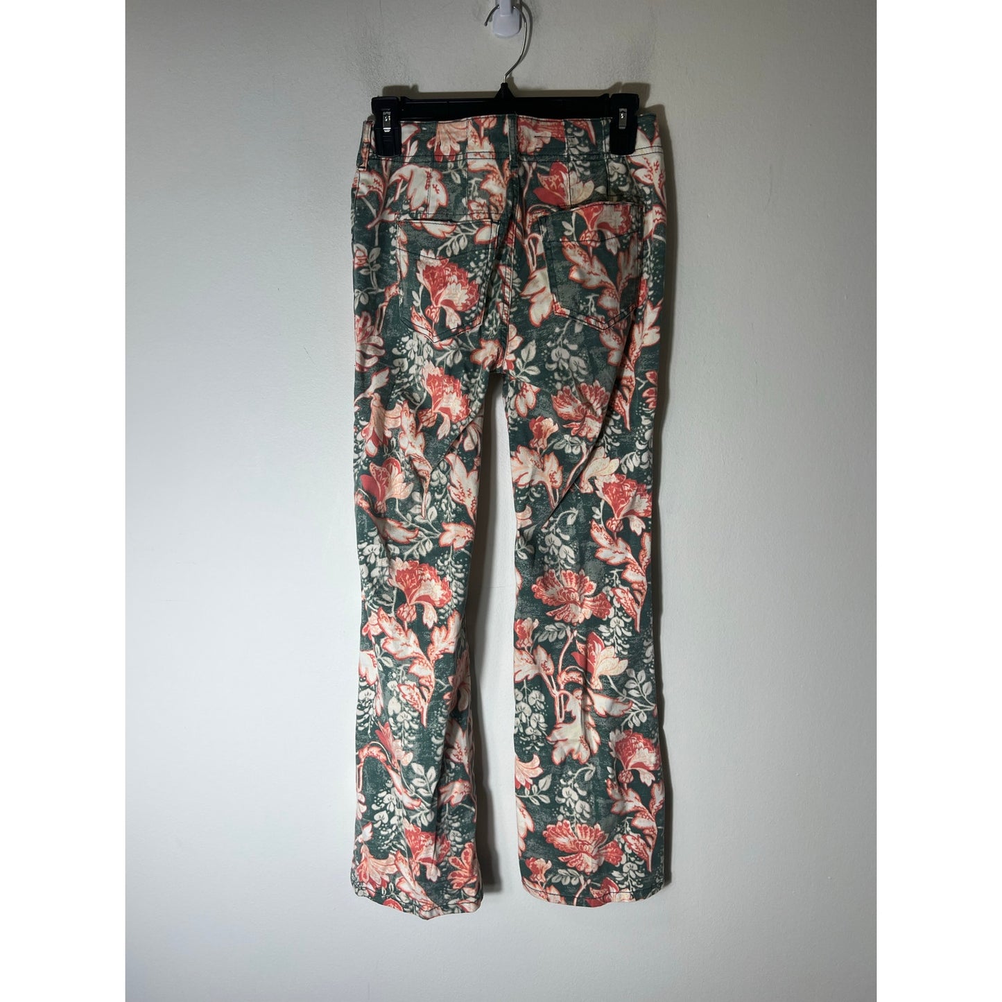 Pilcro Green Orange Floral Jeans Style Bootcut Pants Sz 25