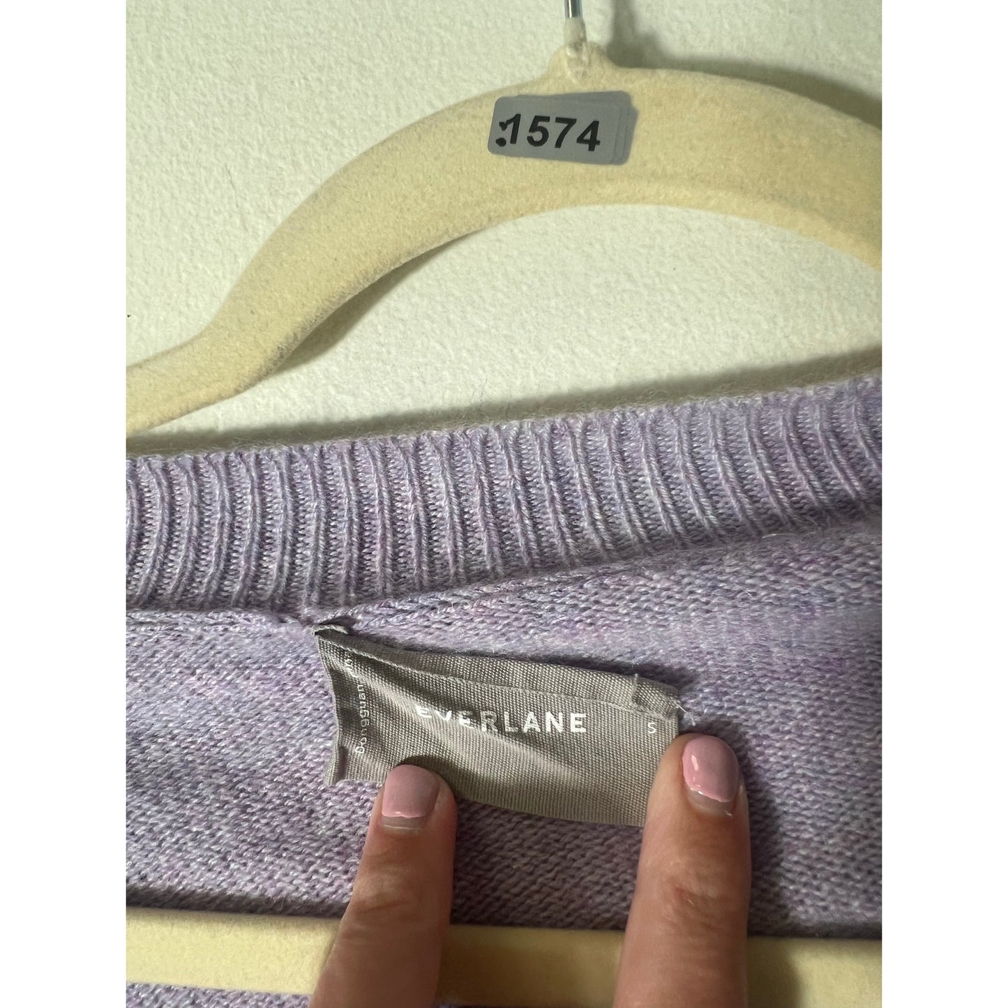 Everlane Lavender Long Sleeve V-Neck Cashmere Sweater Sz S
