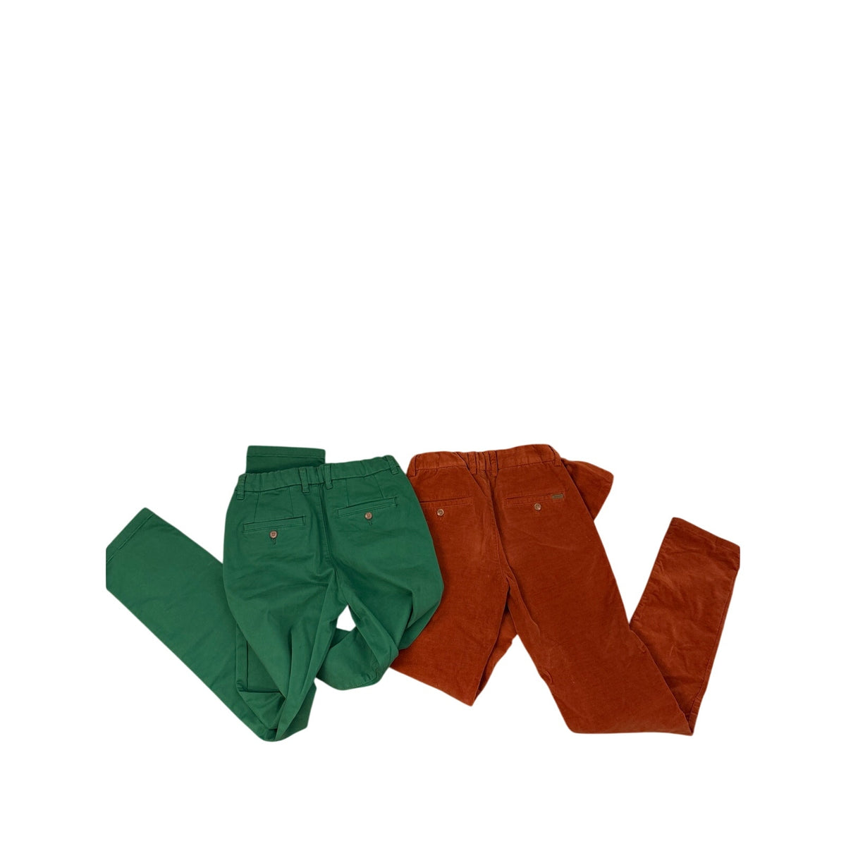 Boys Bundle of 2 Boboli Green and Orange Pants Sz 12