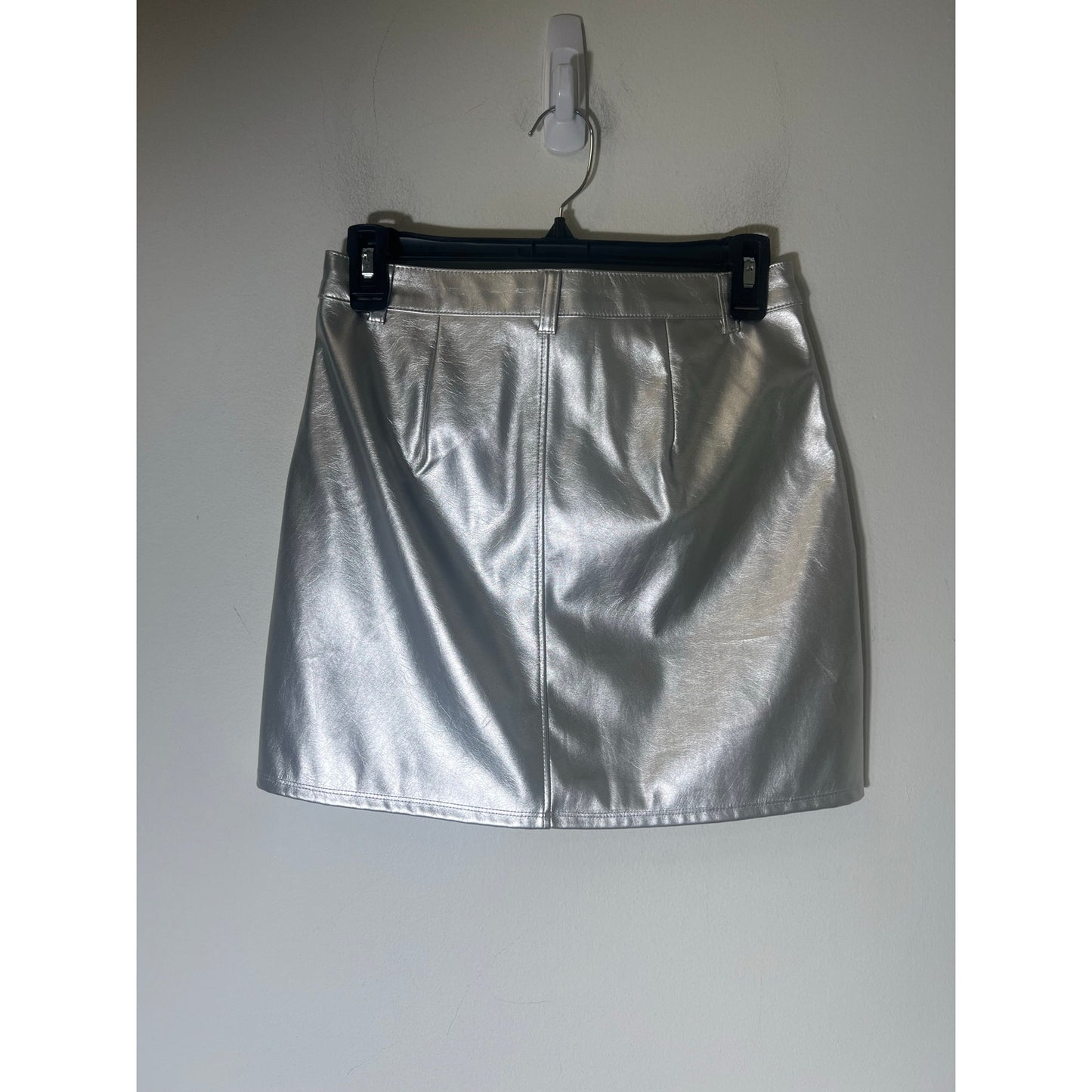 Wild Fable Faux Silver Leather Mini Skirt Sz 2