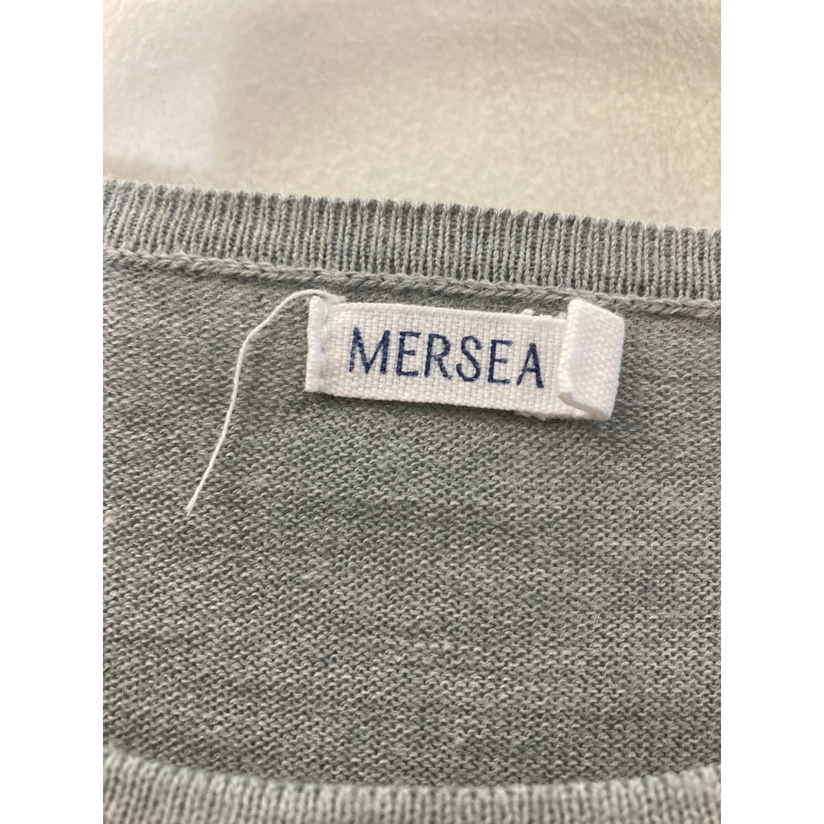 Mersea Gray Long Sleeve Crew Neck Sweater with Elbow Hearts Sz OS