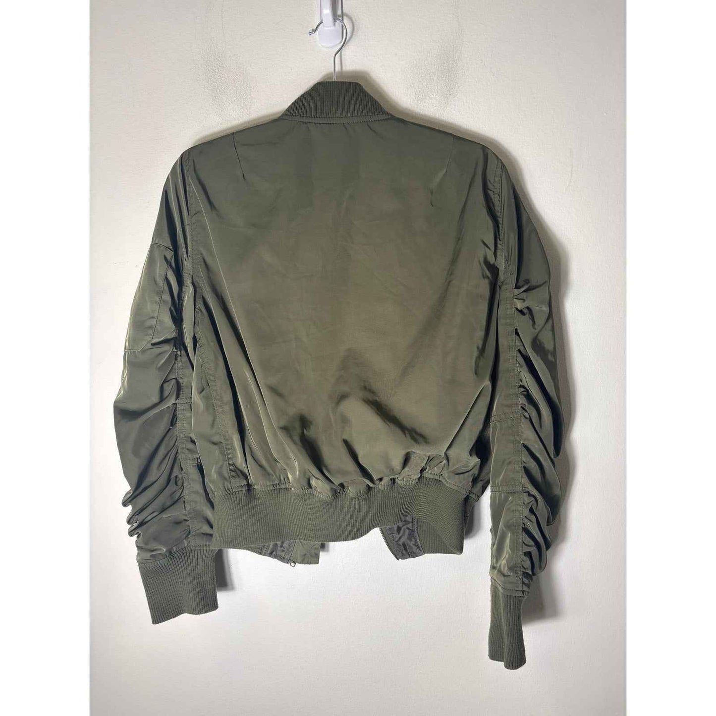 Active USA Army Green Long Sleeve Cropped Jacket Sz S