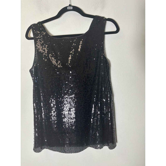 Worth Black Sleeveless Sequence Special Occasion Top Sz 10