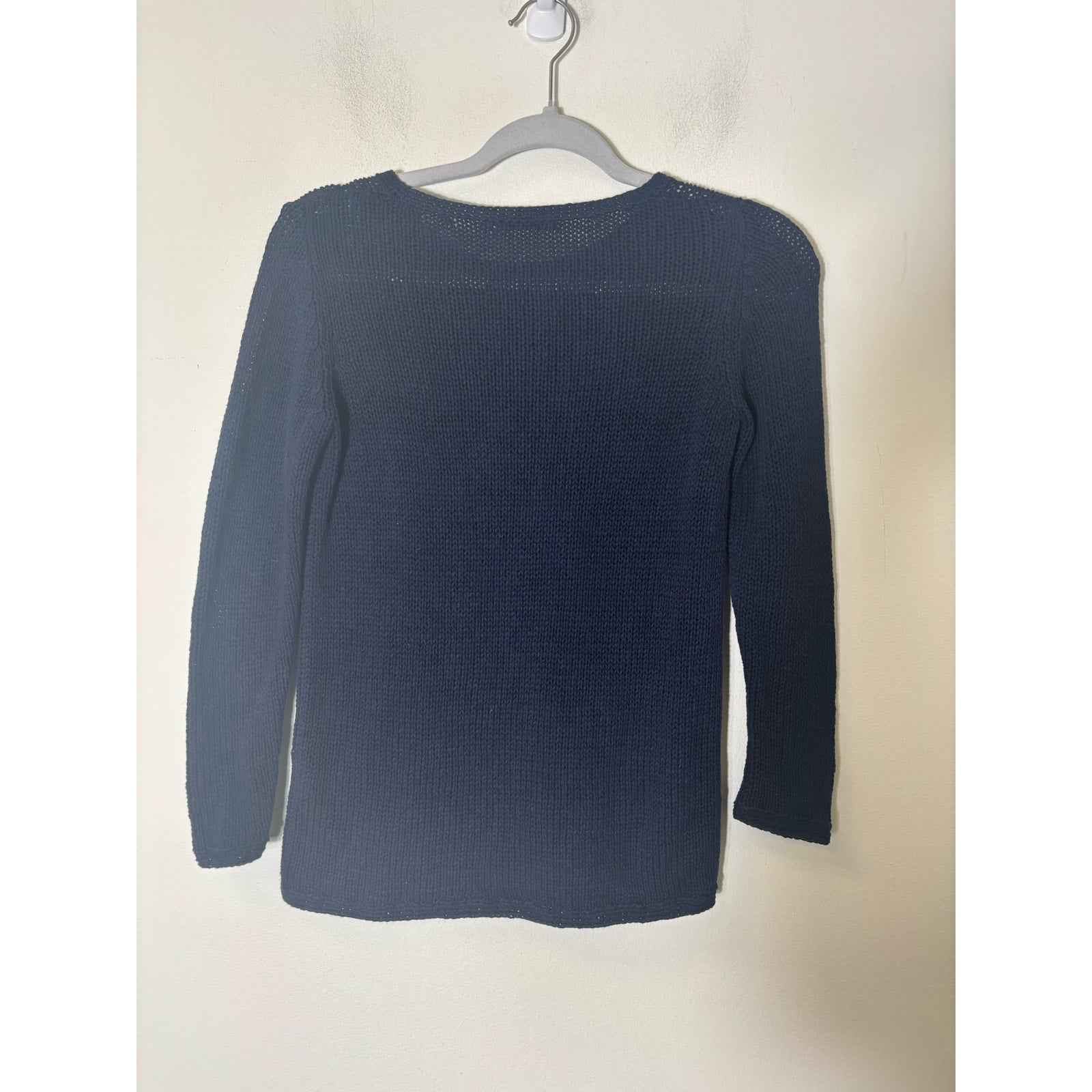 J. McLaughlin Vavy Blue Long Sleeve Knit Sweater Sz XS