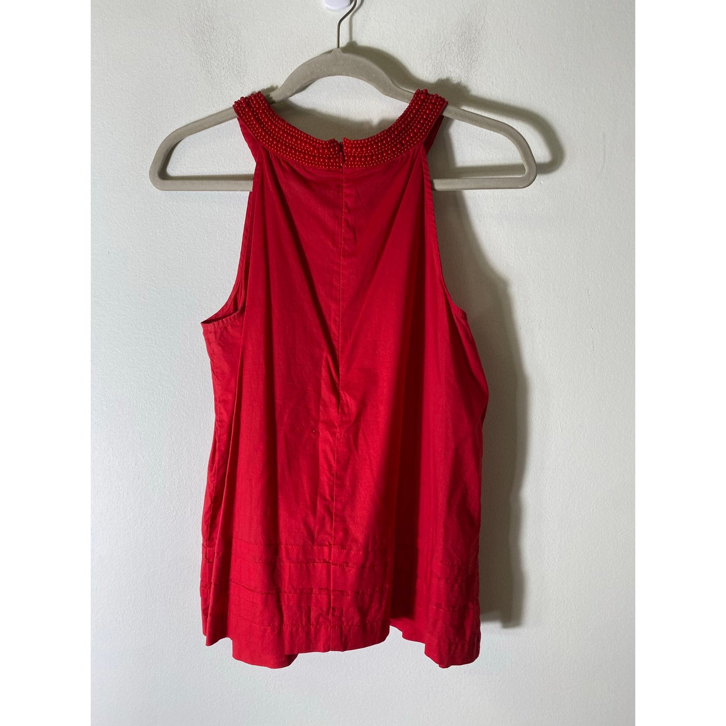 Michael Kors Red Beaded Tank Sz M