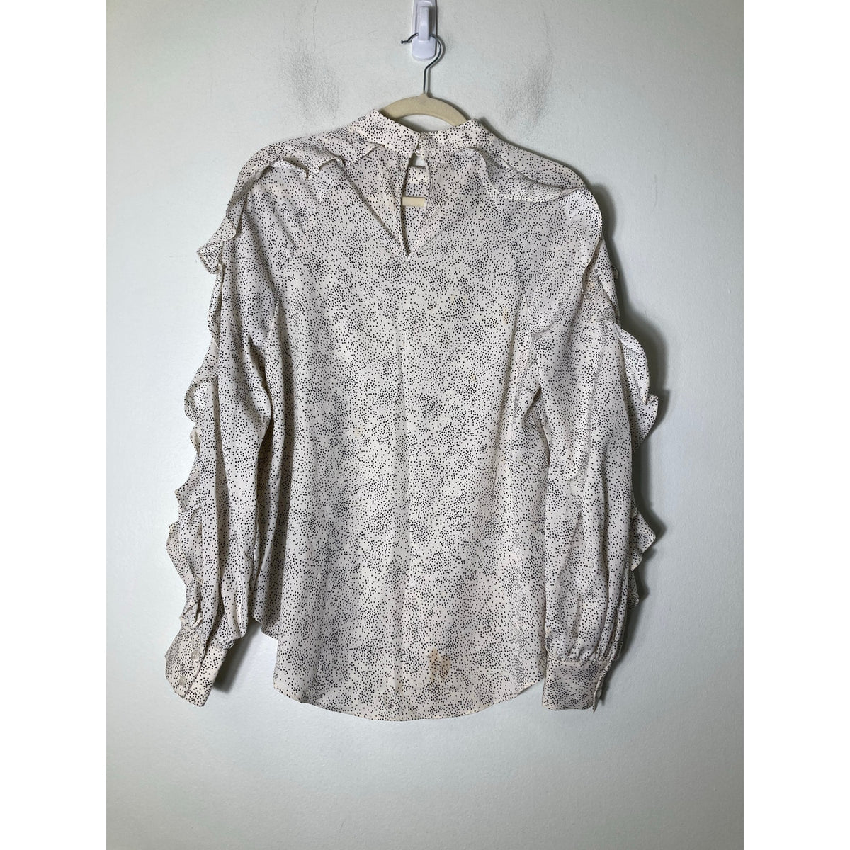 Endless Rose Off White Black Long Sleeve High Collar Top Sz S