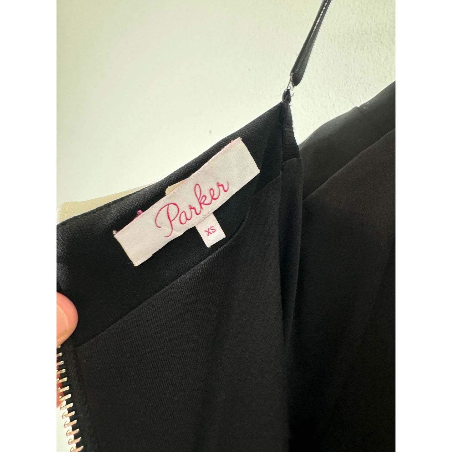 Parker Black White Ruffle Strapless Mini Dress Sz XS