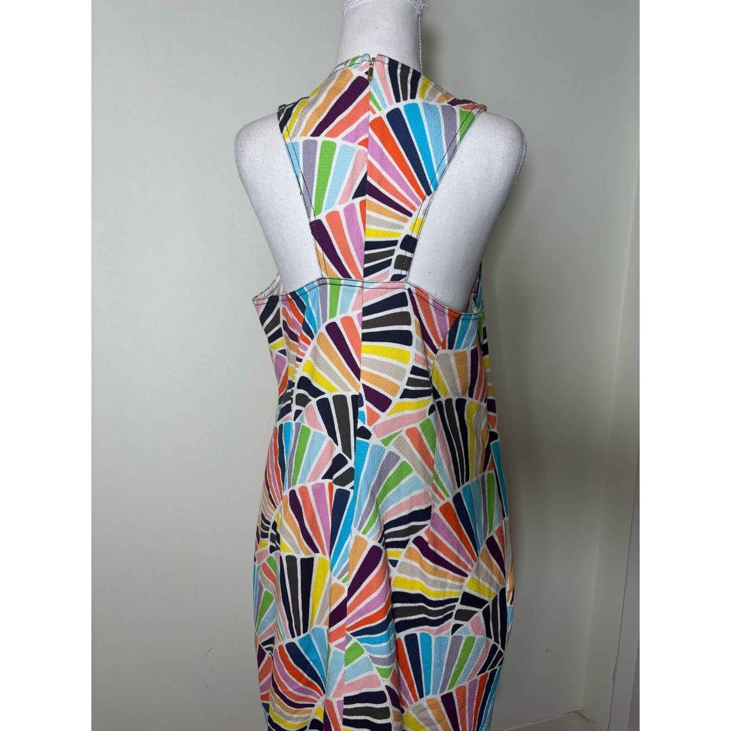 Trina Turk Multicolored Sleeveless Cotton Blend Knee Length Sz 12