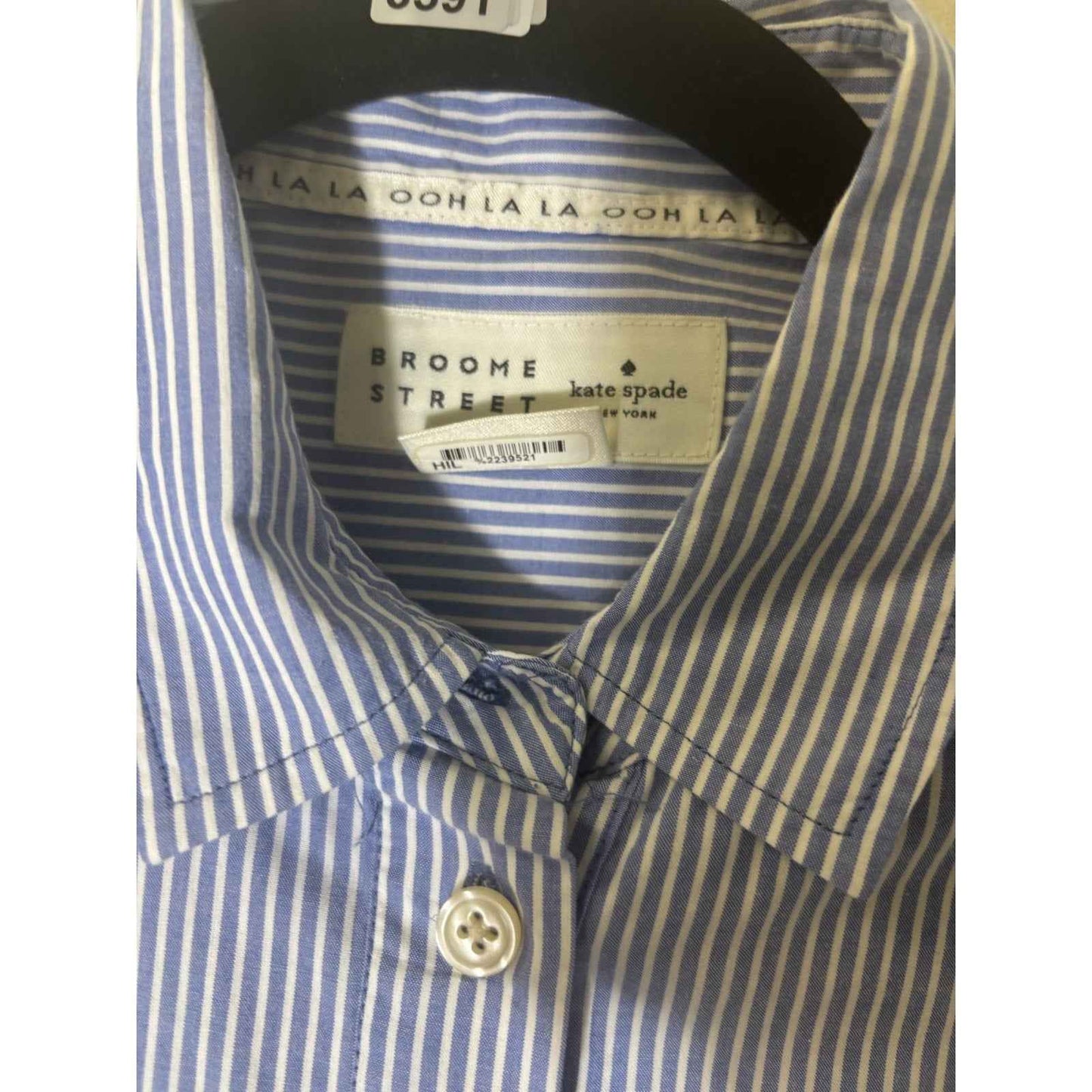 Broome Street KAte Spade Blue and White Pin Stripe Button Up Dress Sz XS