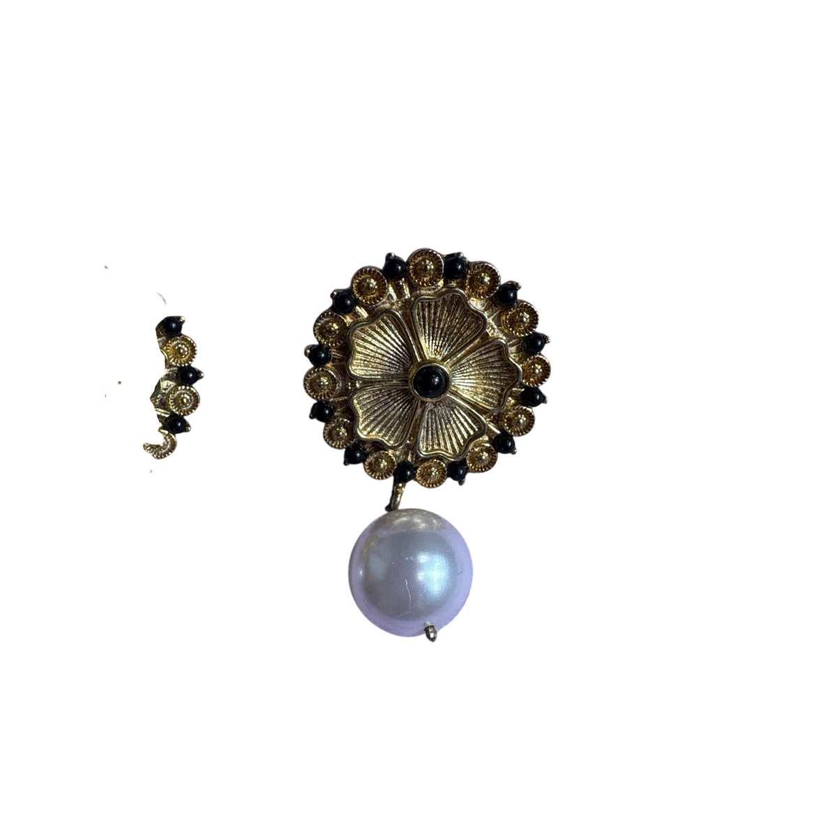 Laura Foote Designs Gold Drop Pearl Earrings