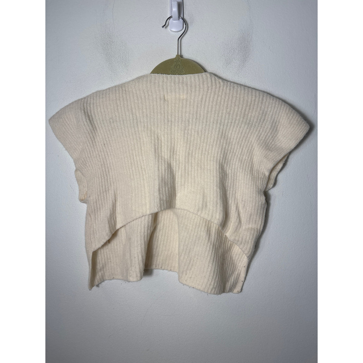 Maeve Anthropologie Cream Sleeveless Cropped Knit Sweater Sz L