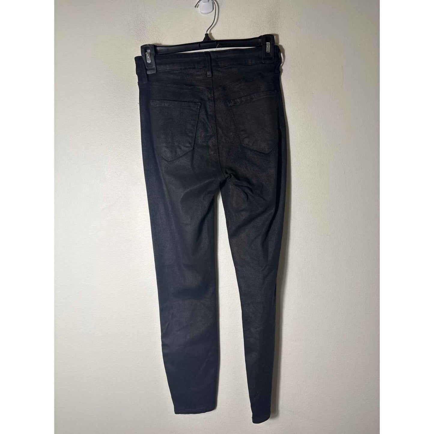 L'Agence Black Margot Skinny High Rise Shimmery Pants Sz 26