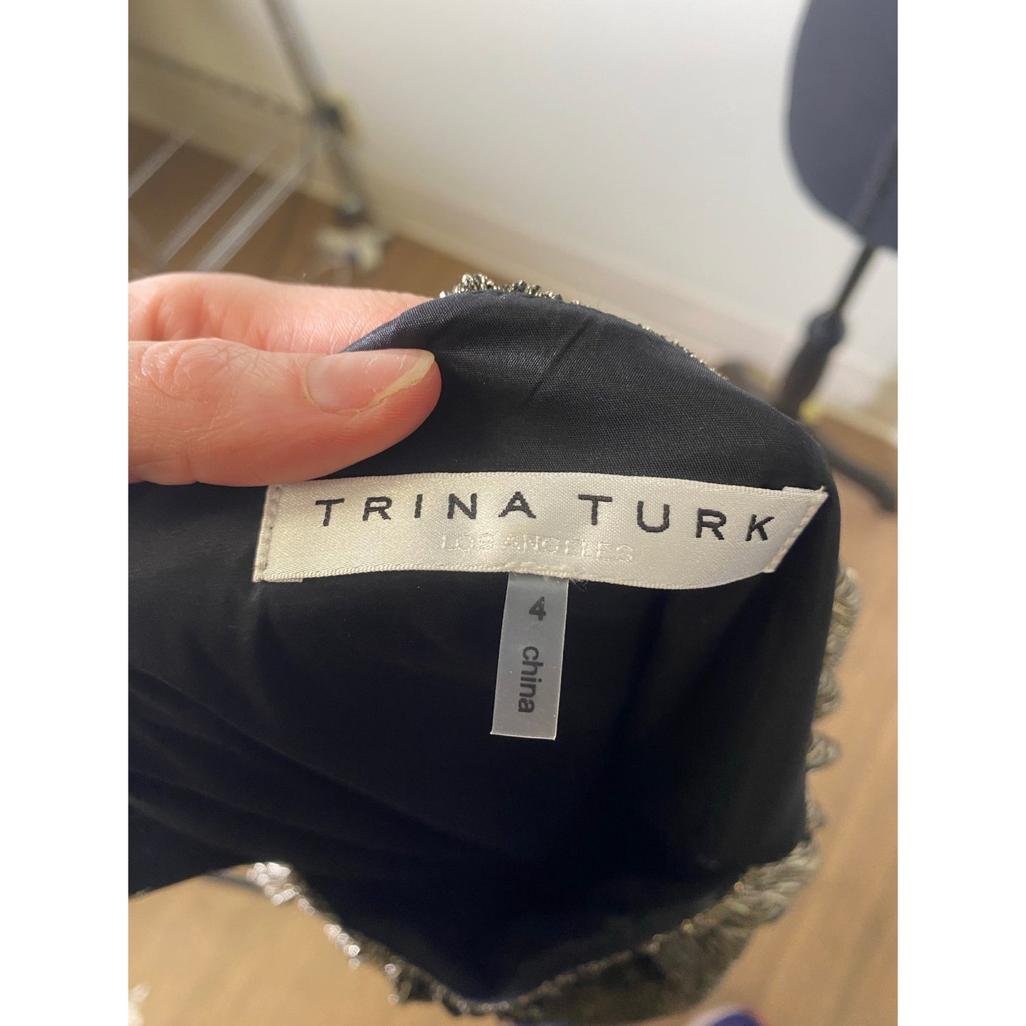 Trina Turk Gold Cocktail Cape Dress Sz 4