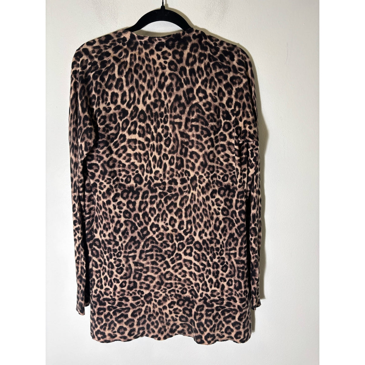 Saks 5th Avenue Long Leopard Print Cardigan Sz L