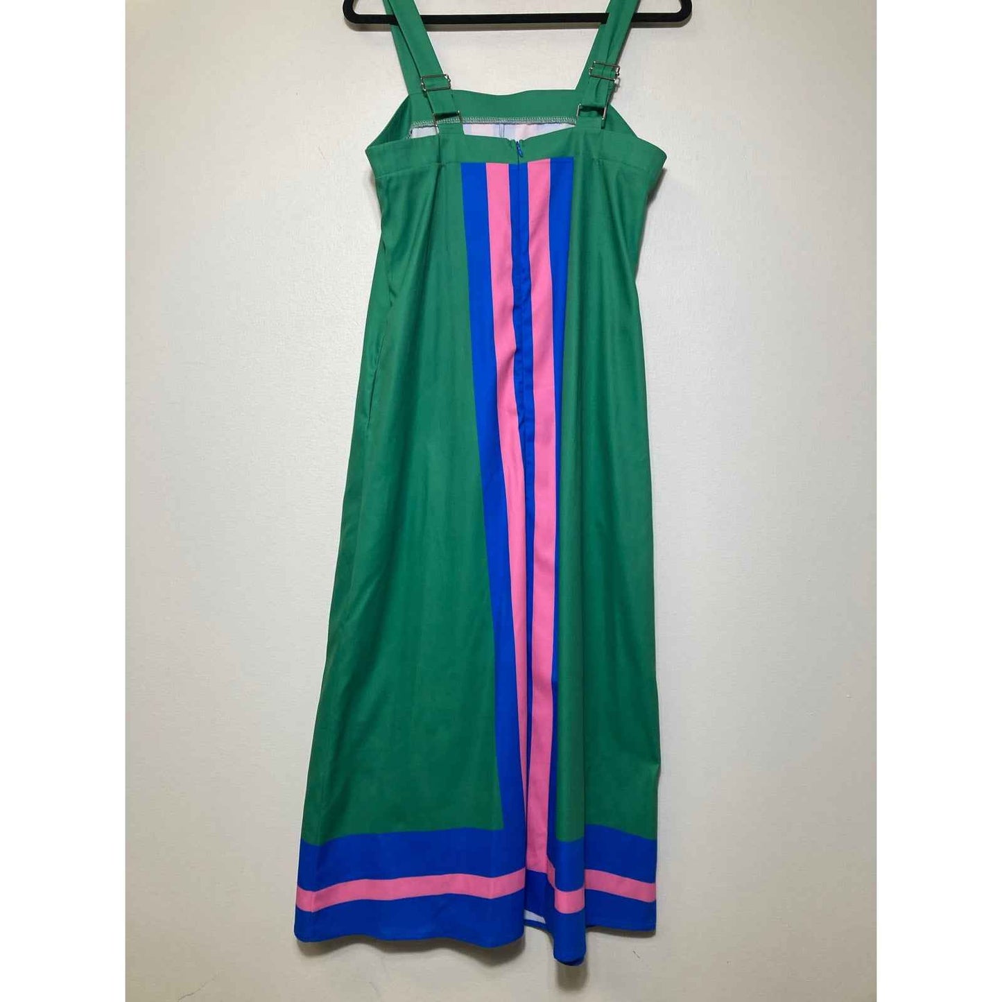 Fashion Green, Blue, Pink Stripe Maxi Dress Sz S/M