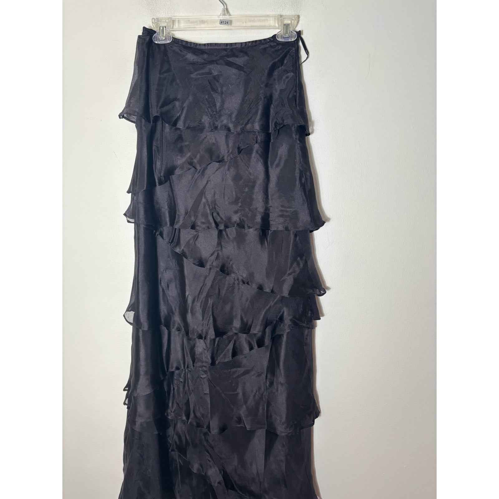 Veronique Young for W Black Tiered Ruffle Skirt Sz 6