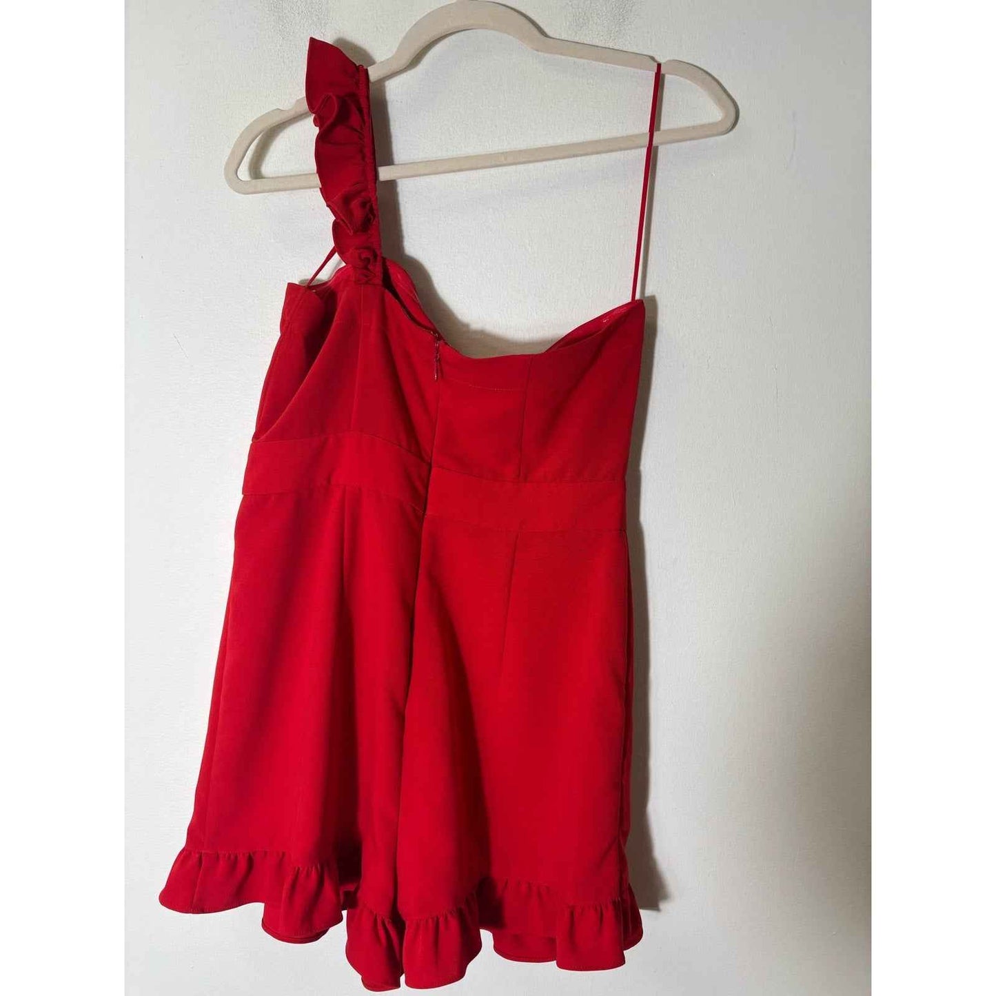 Likely Red One Shoulder Apron Mini Dress Sz 10