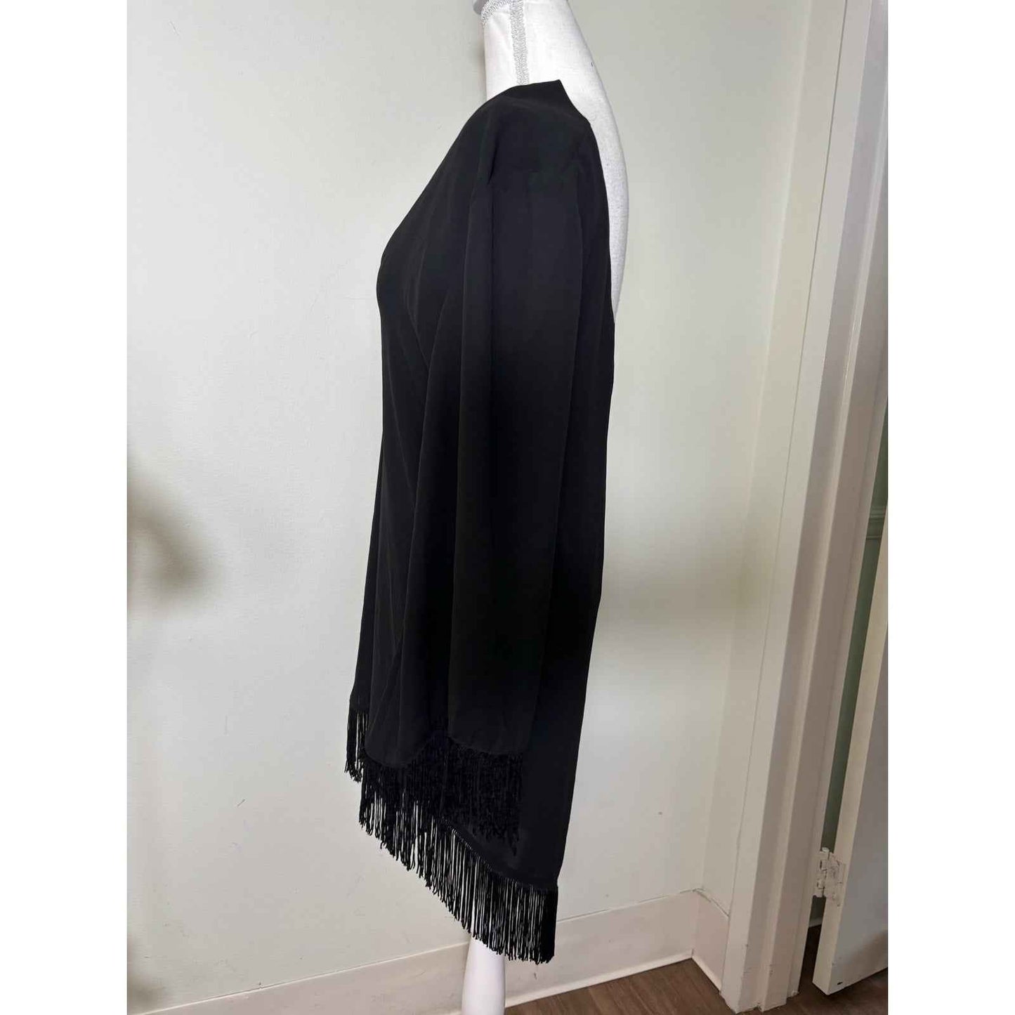 Show Me Your Mumu Black Fringe Mini Dress Sz S