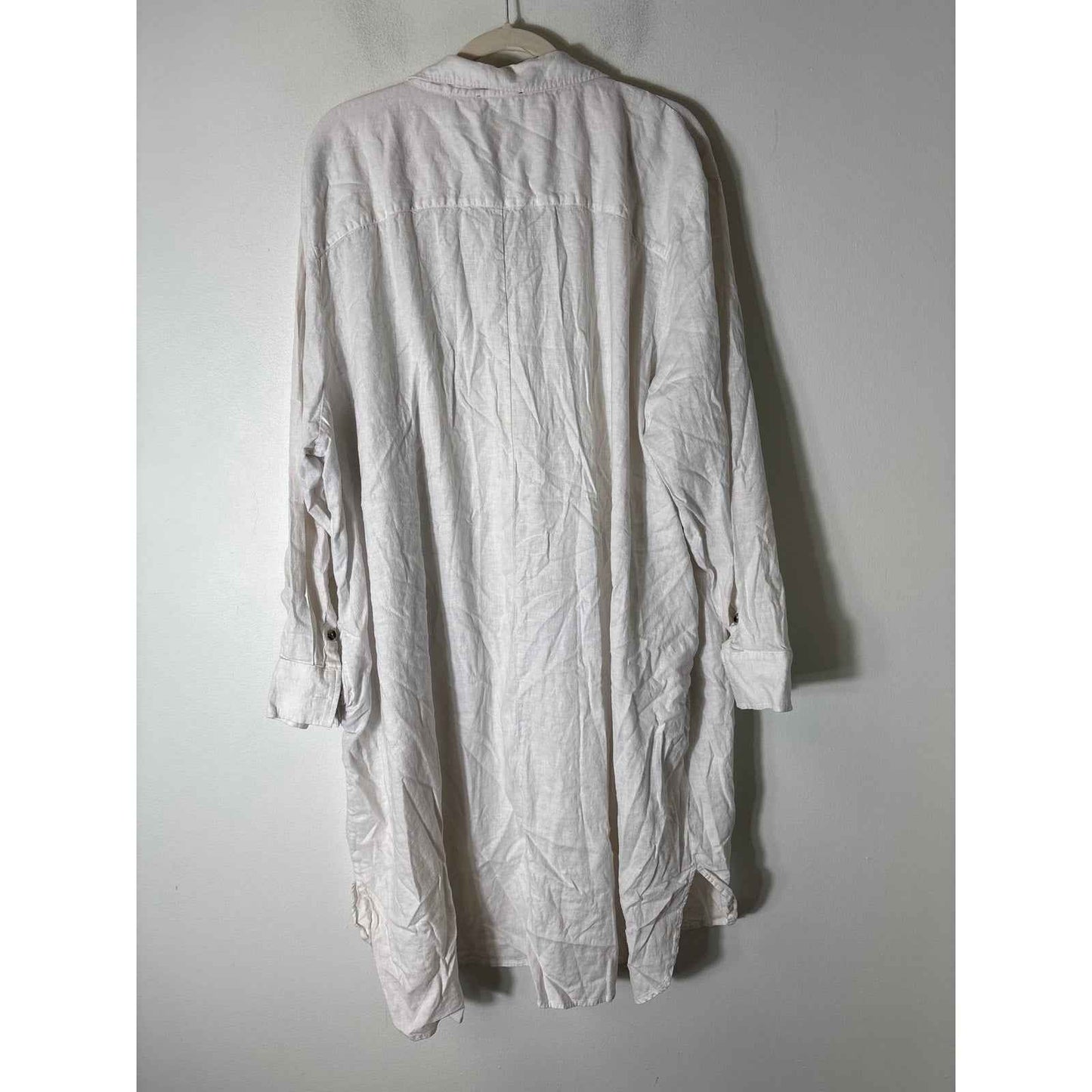Universal Standard Off White Long Sleeve Button Up Short Dress Sz XL
