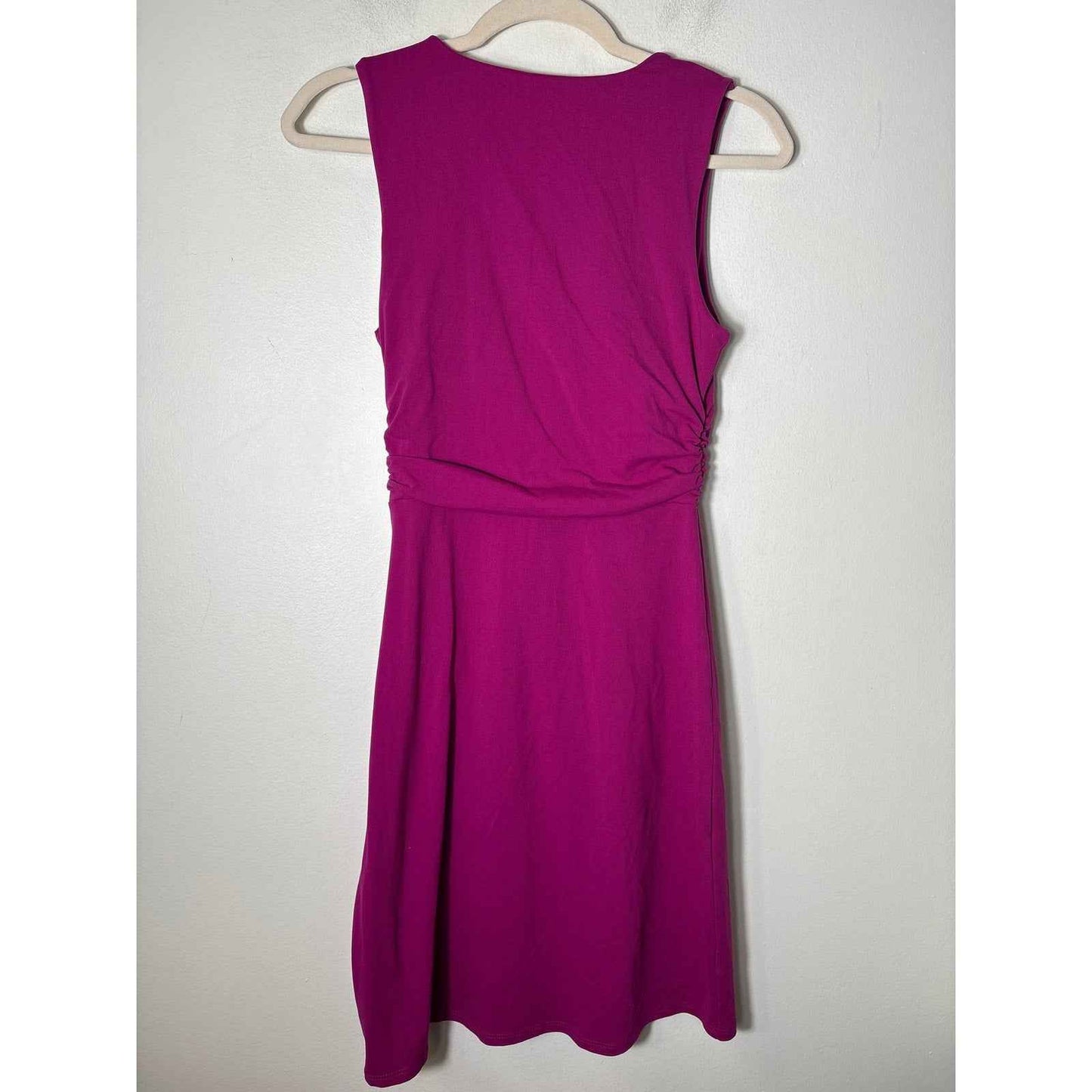 Susana Monaco Fushia Sleeveless Ruched Midi Dress Sz S