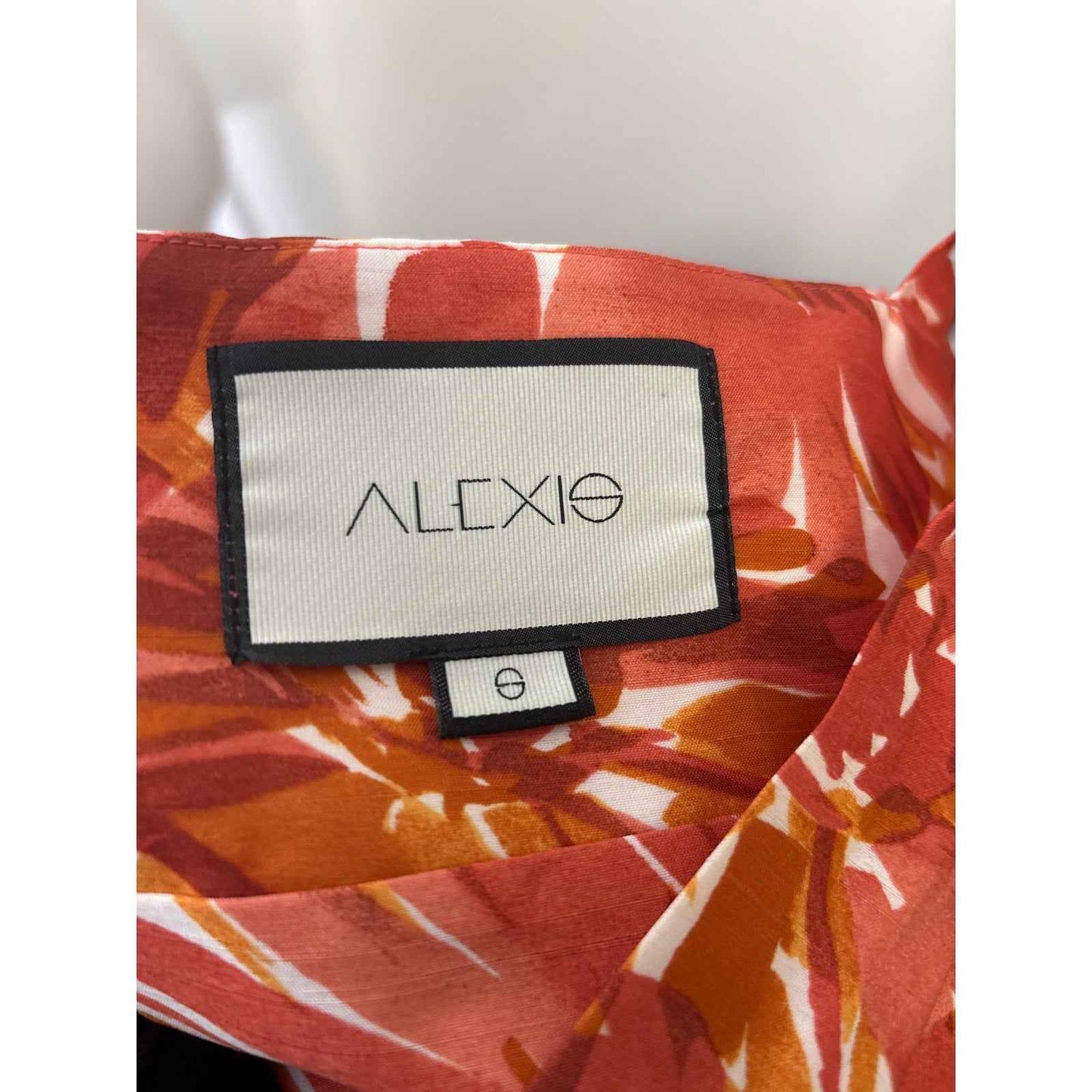 Alexis Pink Orange Floral Sleeveless Summer Mini Dress with Tie Back Sz 0