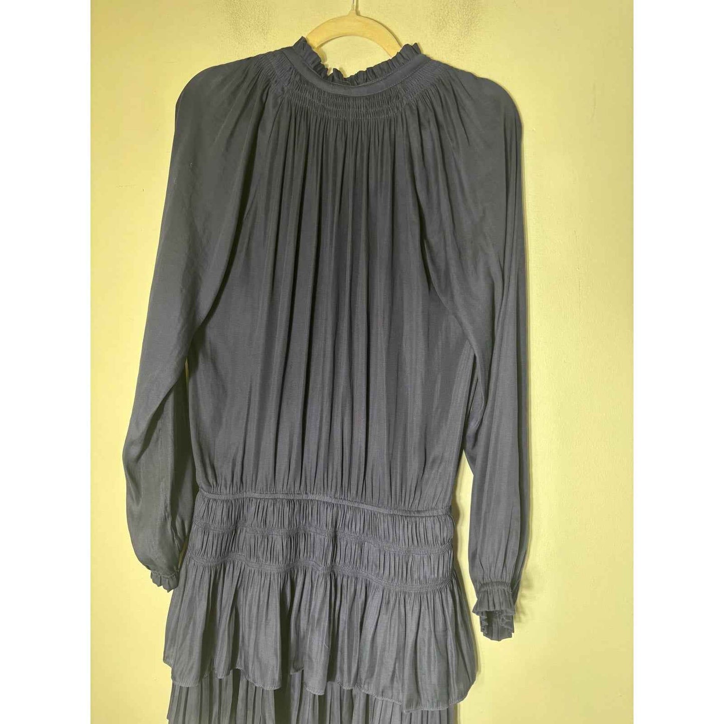 Mustard Seed Navy Long Sleeve Tiered Mini Dress Sz M