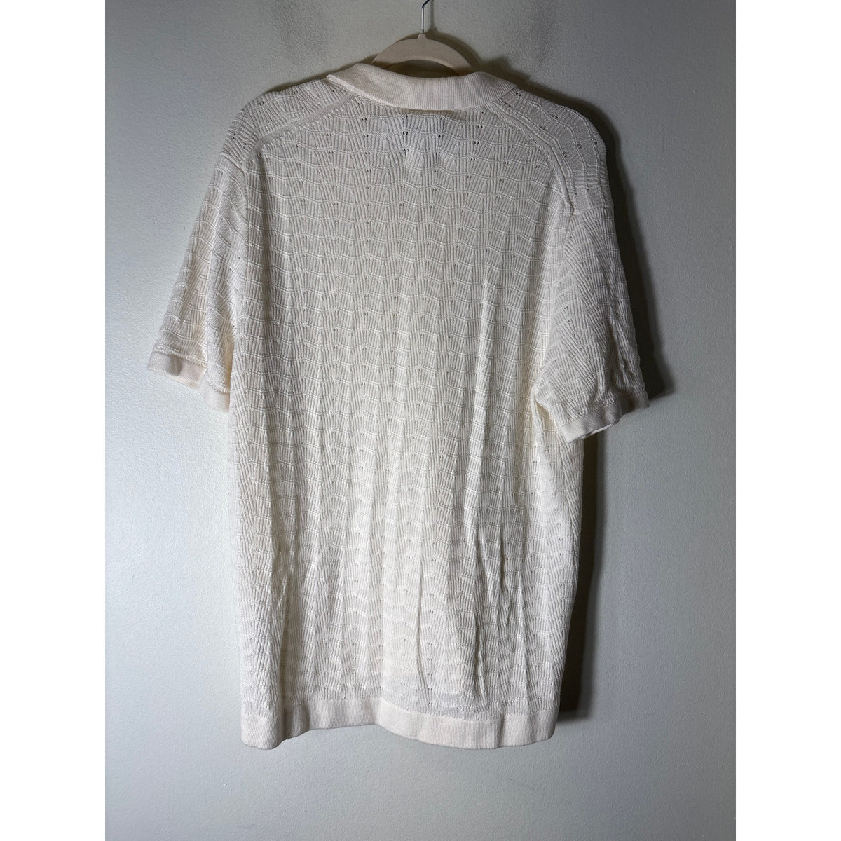 Mens Abercrombie & Fitch Cream Button Up Knit Sweater Top Sz M