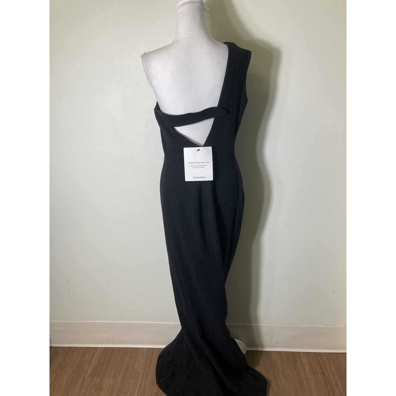 Carolina Herrera Black One Shoulder Column Gown Sz 10