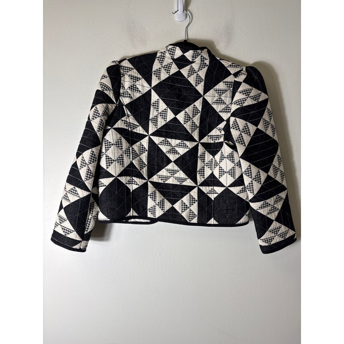 Hunter Bell Black and White Patchwork Long Sleeve Jacket Sz M