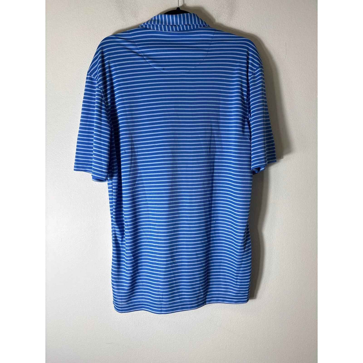 Mens Johnnie O Blue Stripe Polo Shirt Sz M