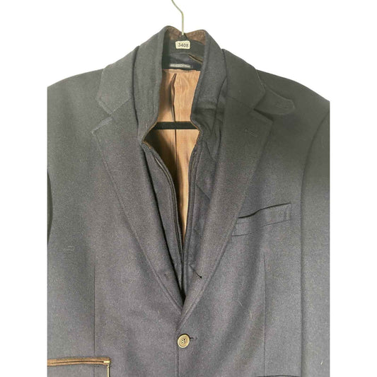 Men's Ibiza Black Wool Long Sleeve Winter Dress Coat Sz 40R