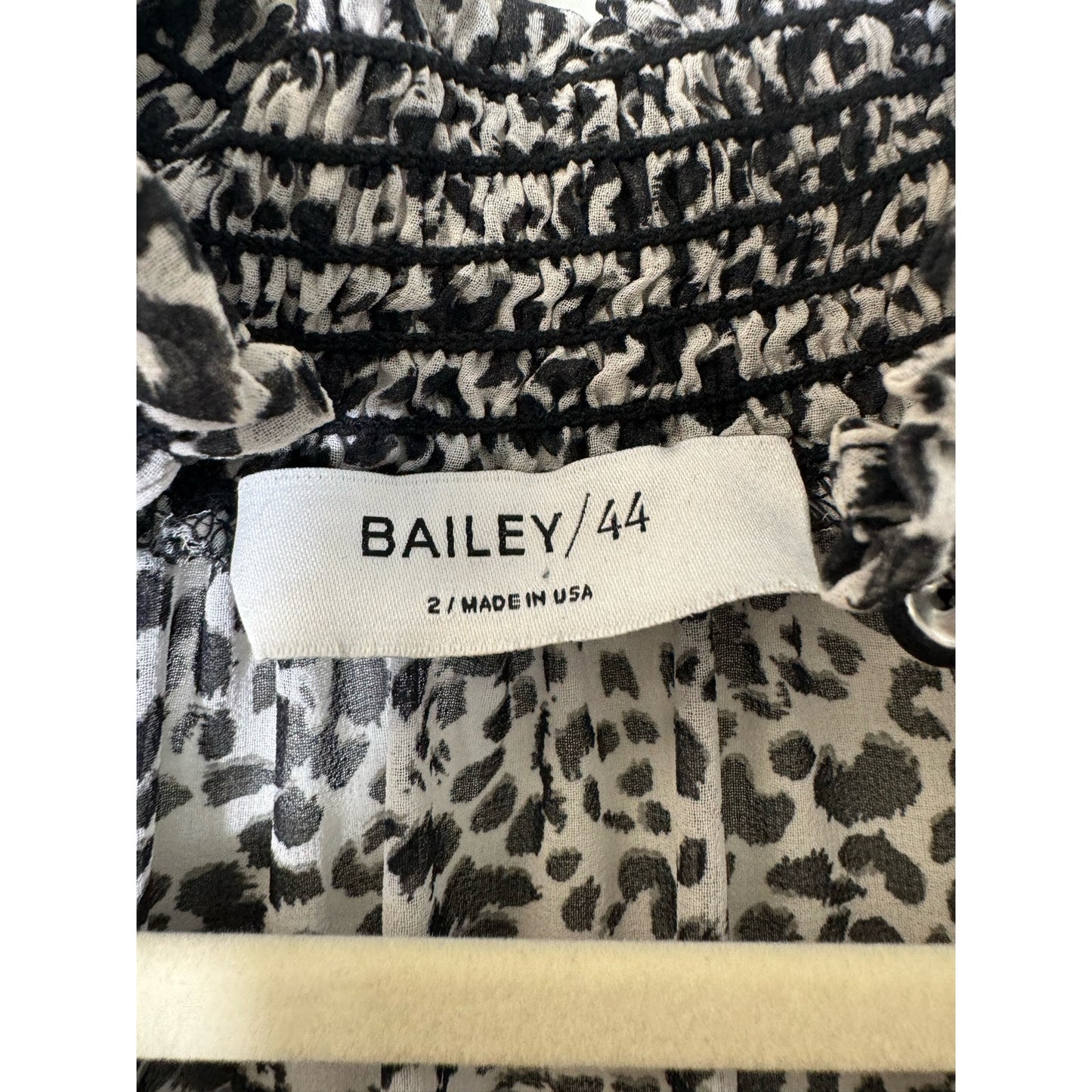 Bailey 44 Gray Leopard Print Long Sleeve Mini Dress Sz 2