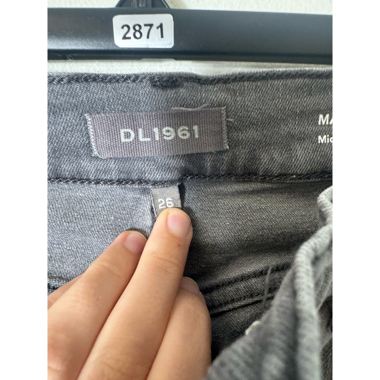 DL1961 Faded Gray Mid-Rise Instasculpt Mara Straight Ankle Jeans Sz 26