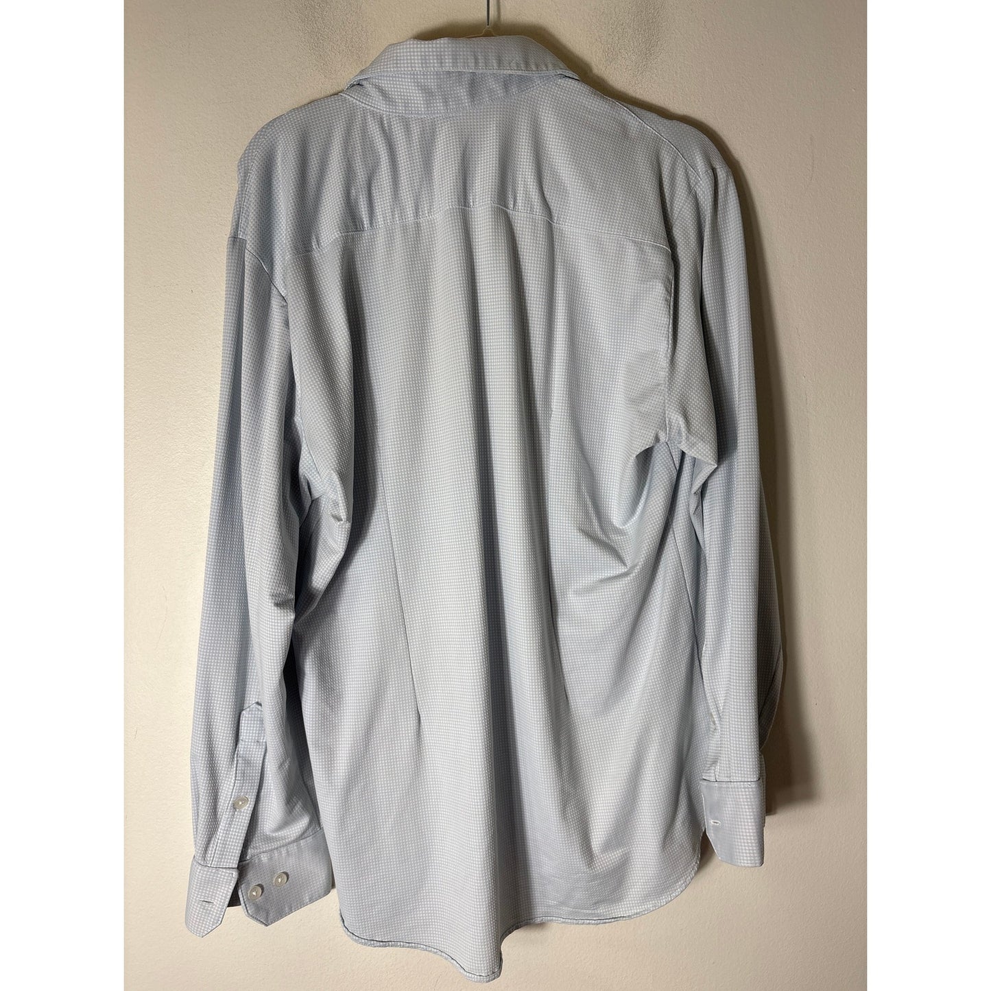 Men's Mizzen + Main Dark Light Blue Check Long Sleeve Button Up Dress Shirt Sz XL
