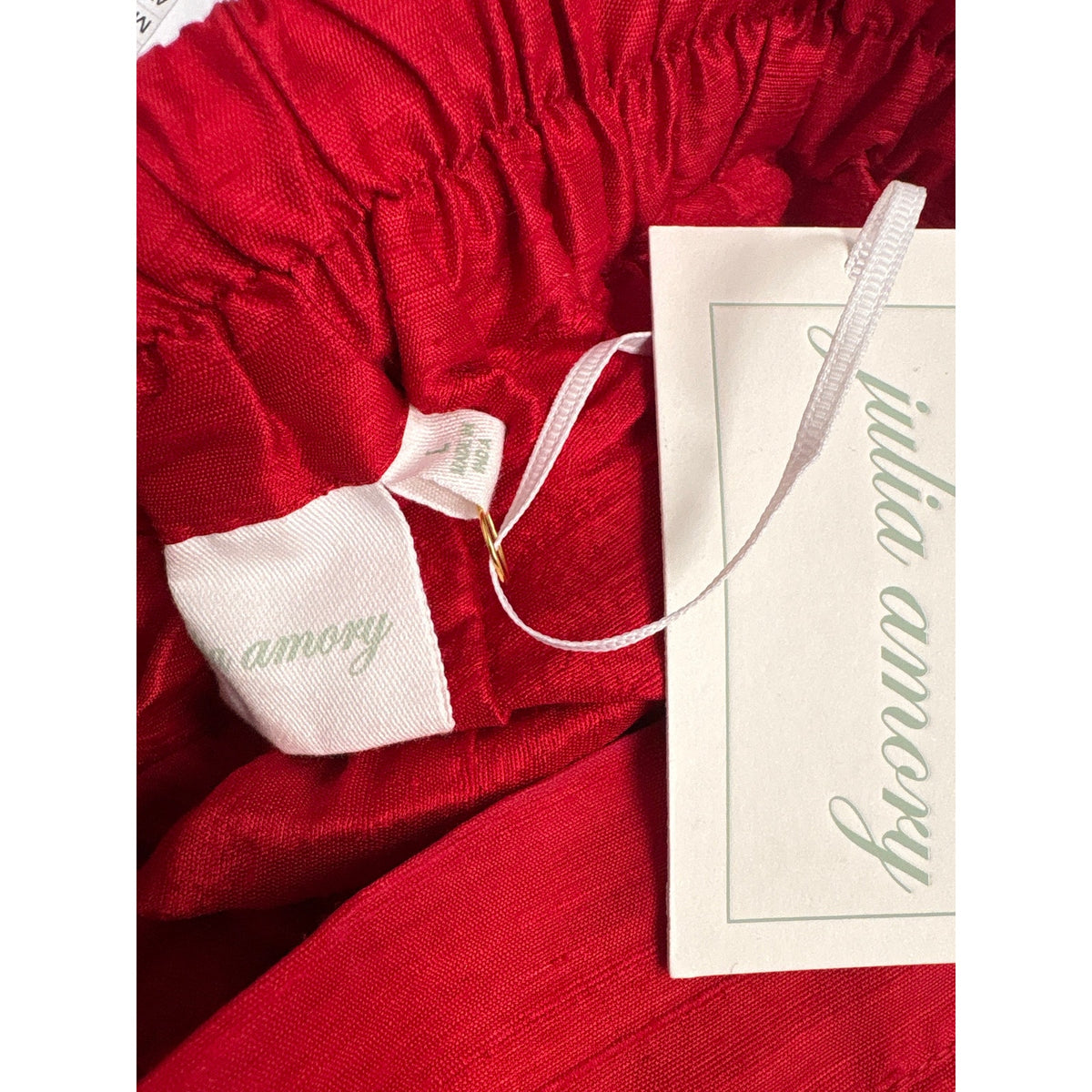 NWT Julia Amory Red Silk Dupioni Shorts Sz L