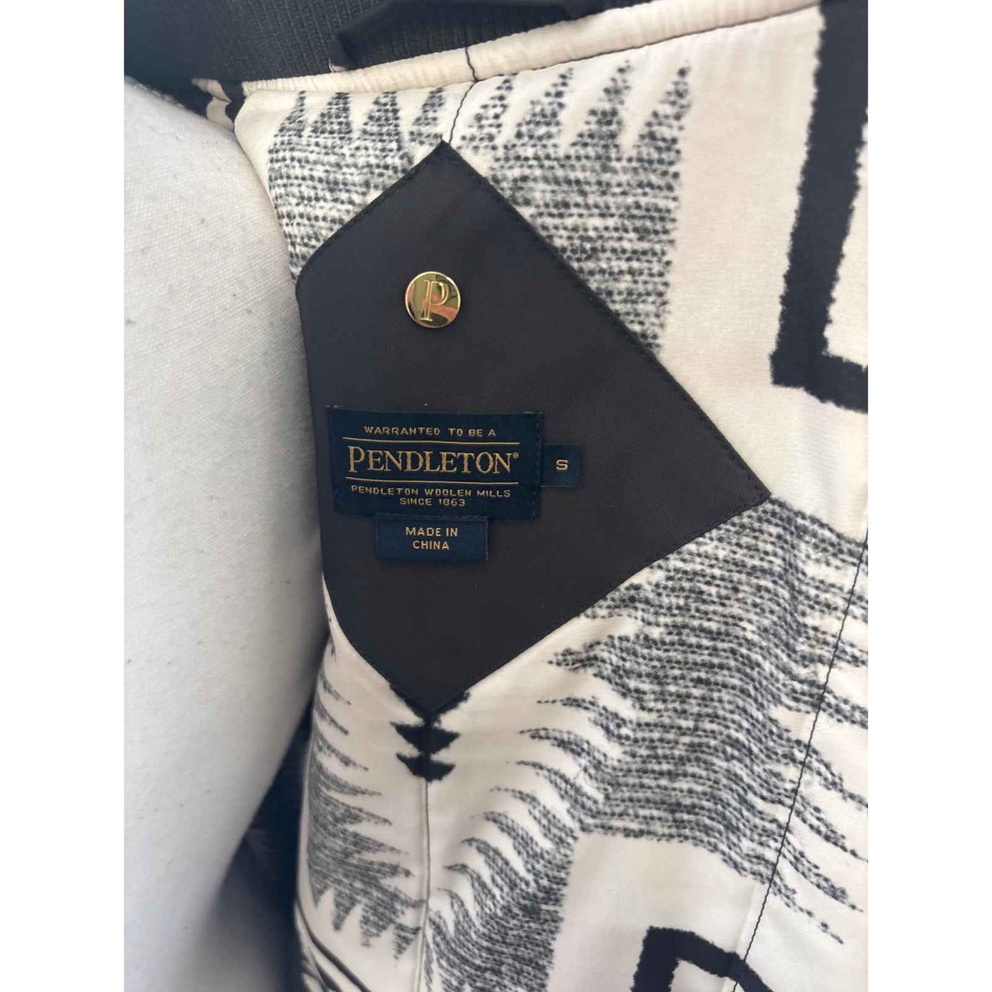 Pendleton Black Long Sleeve Zip Up Coat Sz S