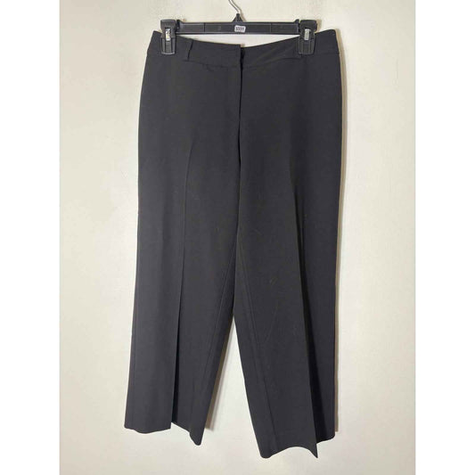 White House Black Market Black Wide Leg Capri Pants Sz 4