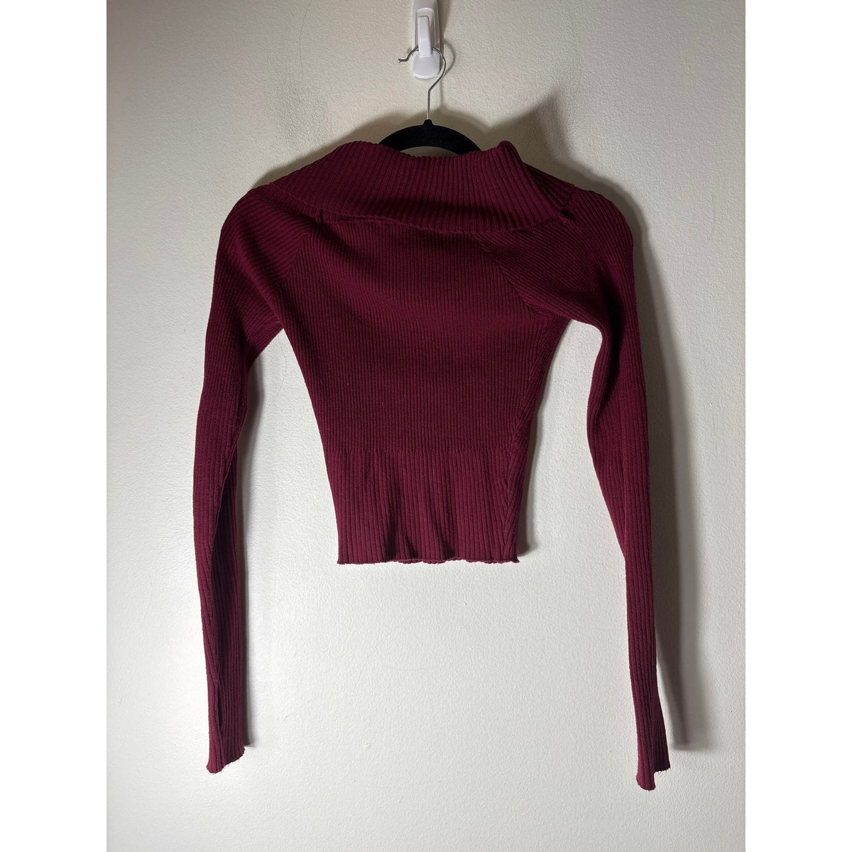 Princess Polly Merlot Ribbed Sweater Sz S