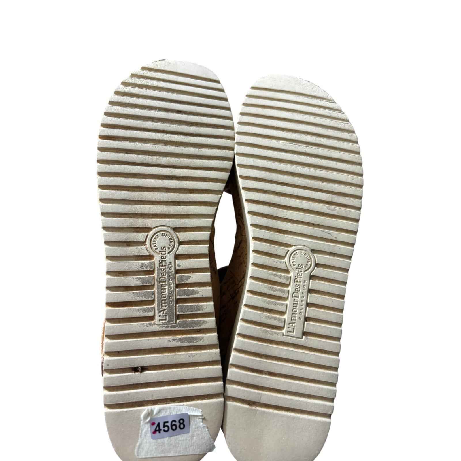 L'amour Des Pieds Tan Cork Platform Sandals Sz 8.5