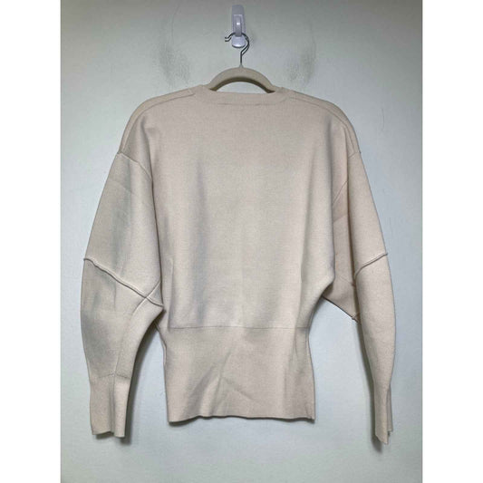 NWT Zara Off White Long Sleeve Knit Funnel Sweater Sz M