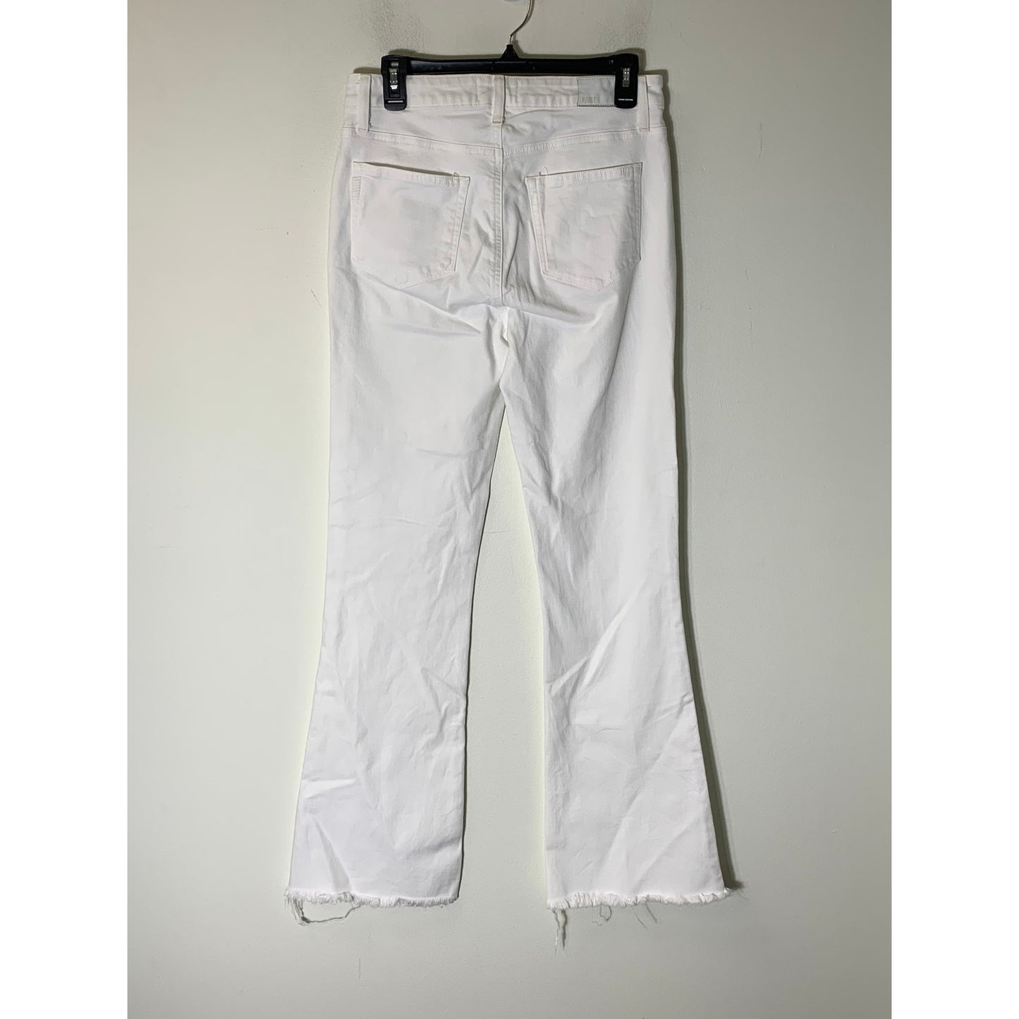 Paige White Raw Hem High Rise Laurel Canyon Boot Cut Jeans Sz 29