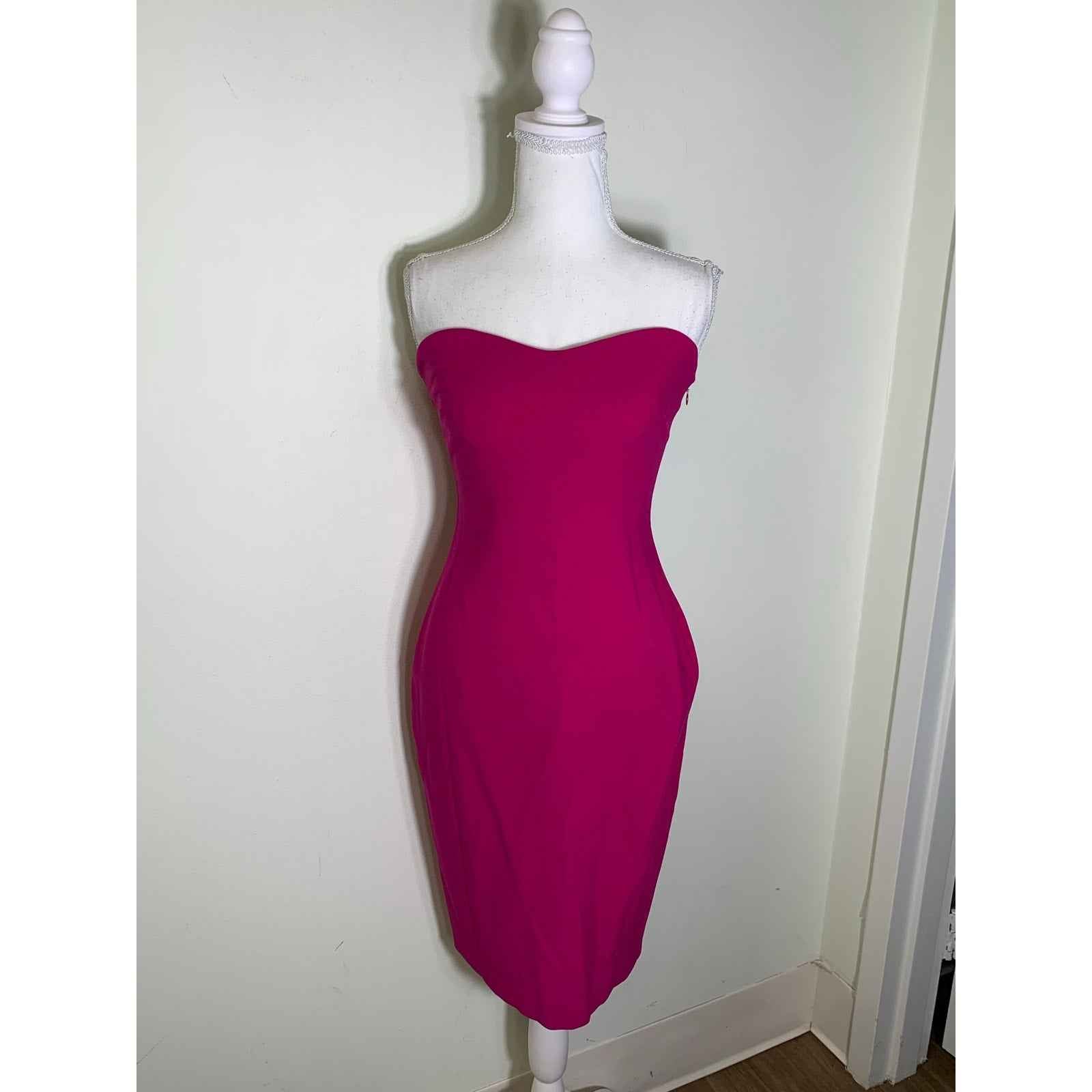Likely Magent Strapless cocktail Dress Sz 4`