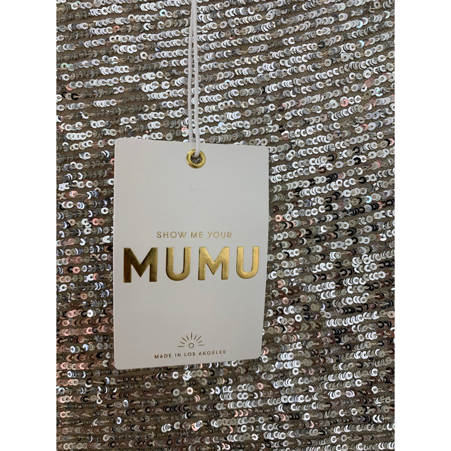 NWT Show Me Your Mumu Silver Sequin Long Sleeve Maxi Dress Sz XS