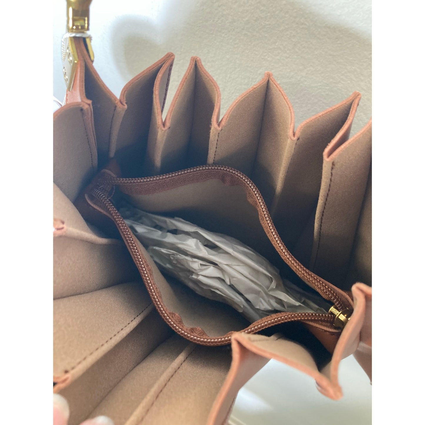 NWT Melie Bianco Brown Pleated Vegan Leather "Carrie" Purse